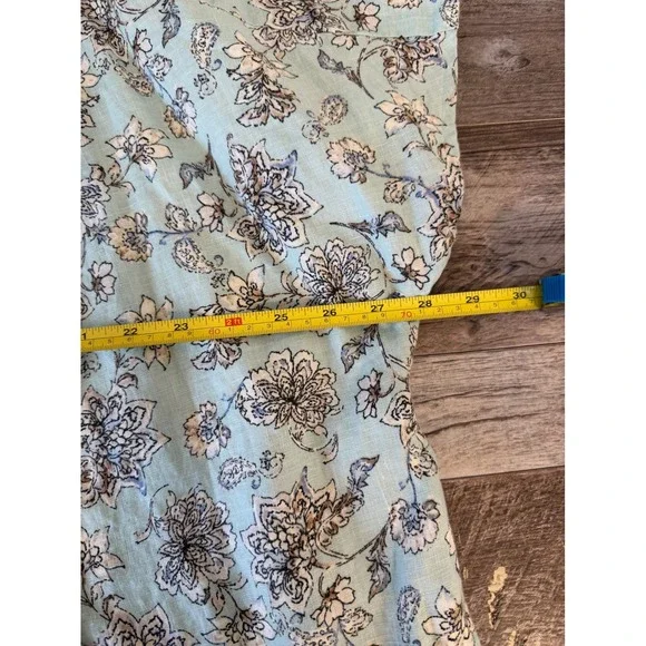 J Jill Love Linen Floral Print Button Front V Neck Midi Dress‎ Women 3X - Picture 5 of 7